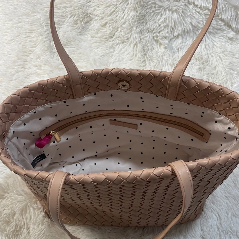 Chic Tan Woven Tote Bag